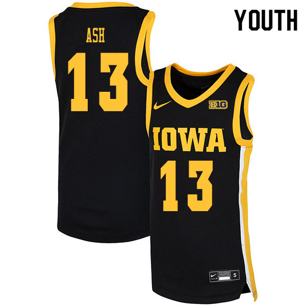 2020 Youth #13 Austin Ash Iowa Hawkeyes College Basketball Jerseys Sale-Black